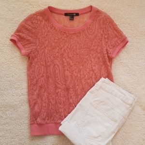 Pink Lace Tee